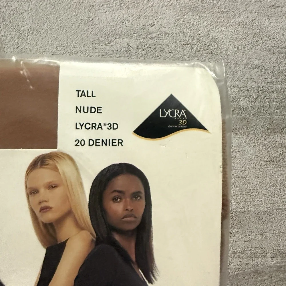 90s Express Legwear Tights‎ Pantyhose Brand New NOS Made In USA Size Tall Nude